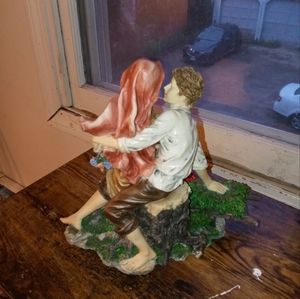 Dresdin large porcelain figurine victorian style vintage figurine.
